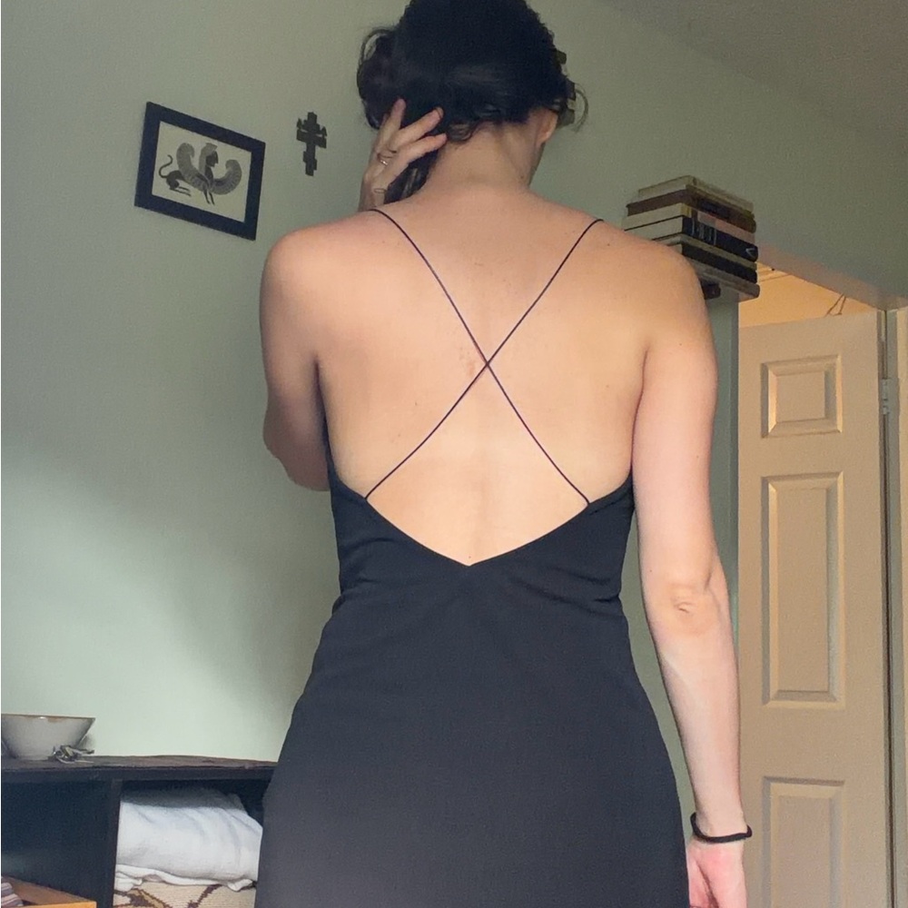 Elegant Black Spaghetti Strap Dress